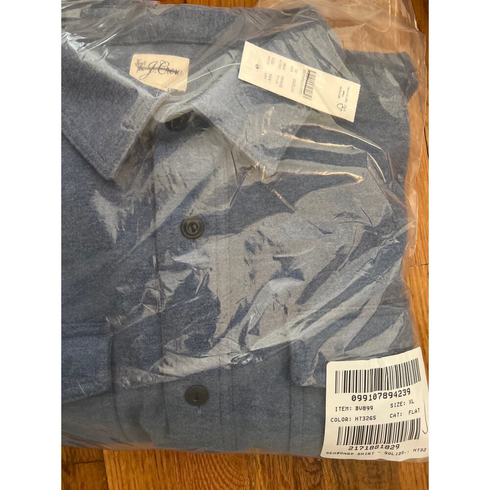 J. Crew Seaboard soft-knit shirt in Heather Blue Stripe NWT size XL - Picture 8 of 8